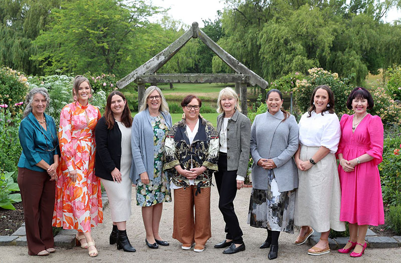 The 2023 Shine Awards winners alongside Harvey Norman CEO, Katie Page, and The Weekly Time's Chairman, Penny Fowler.