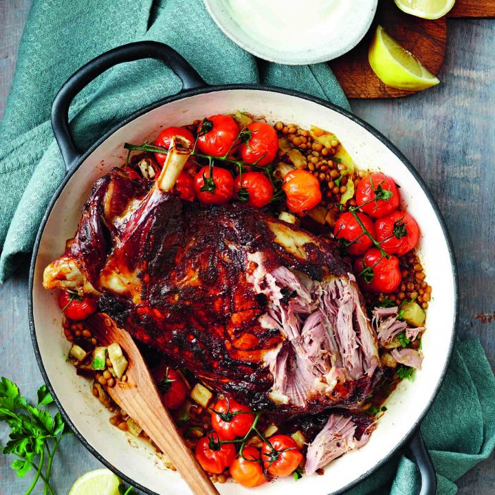 Balsamic Lamb with Tomato and Lentils Recipe