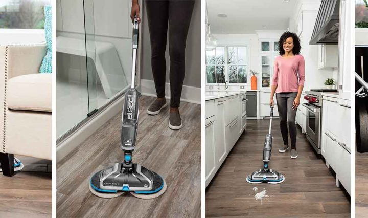Various shots of the Bissell SpinWave Cordless Mop.