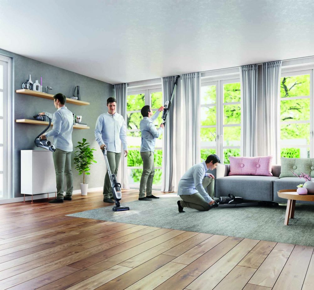 The Electrolux Pure F9 Vacuum's FlexiLift Mechanism lets you clean all over.