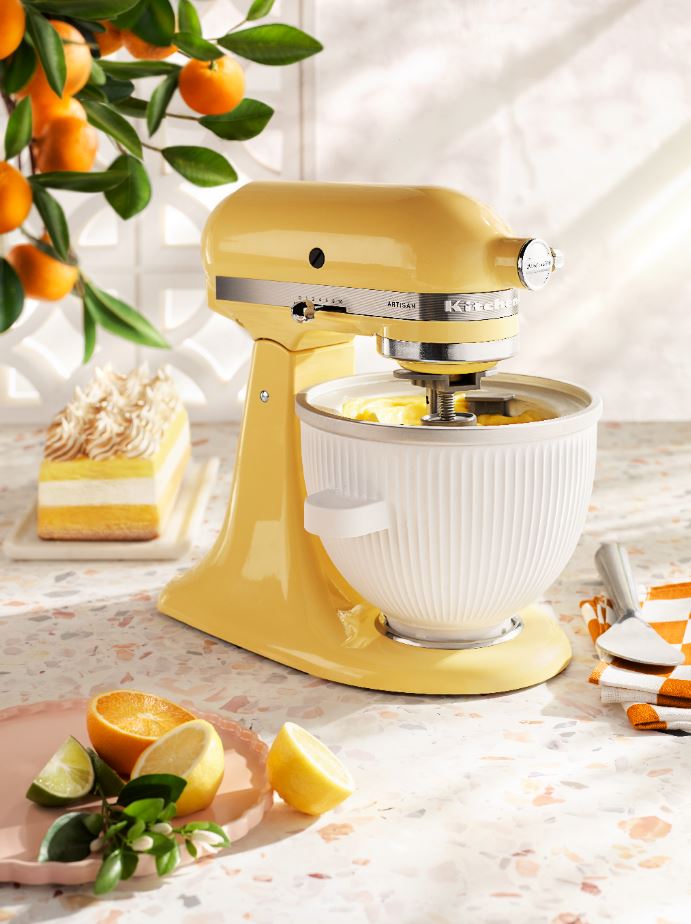 Citrus Sorbet & Vanilla Bean Gelato Cake with Italian Meringue Harvey