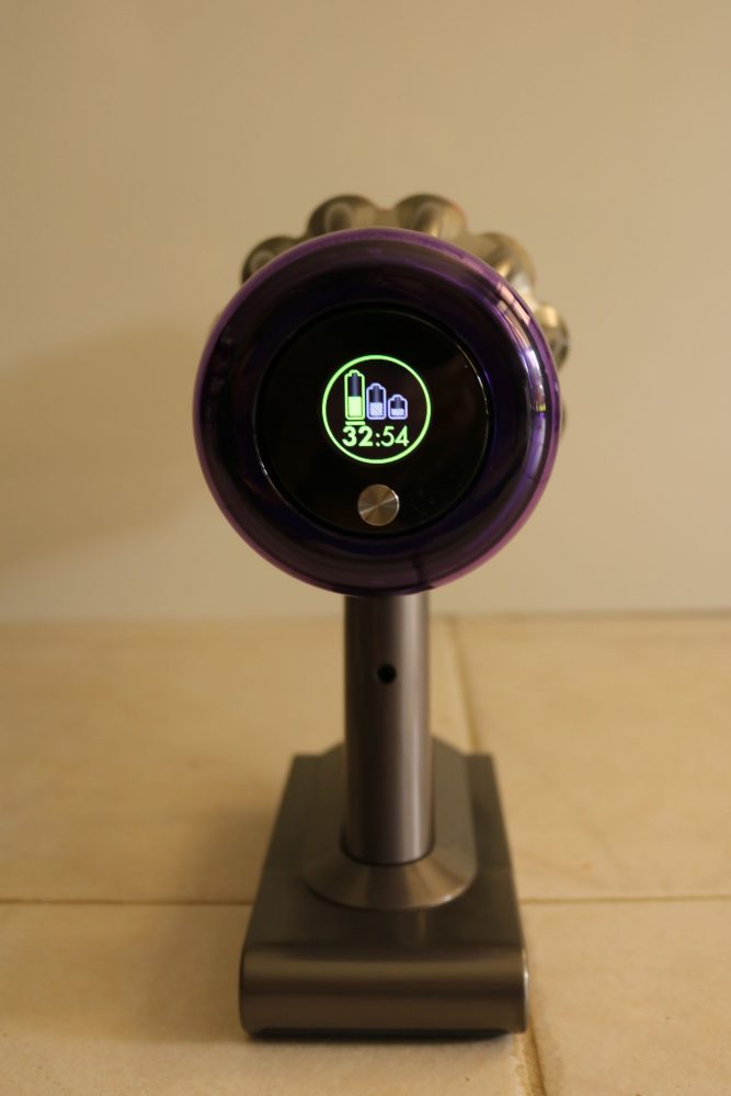 The Dyson V11 built-in timer function.