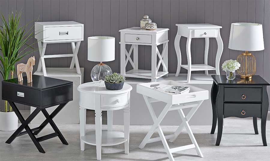 A range of Bedroom Side Tables available at Harvey Norman.