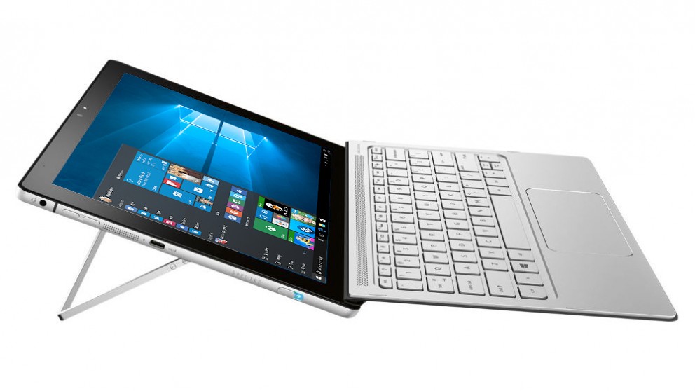 The sleek design, crafted from a single block of aluminium, features a convenient stainless steel kickstand, which disappears into the back of the tablet when not in use.