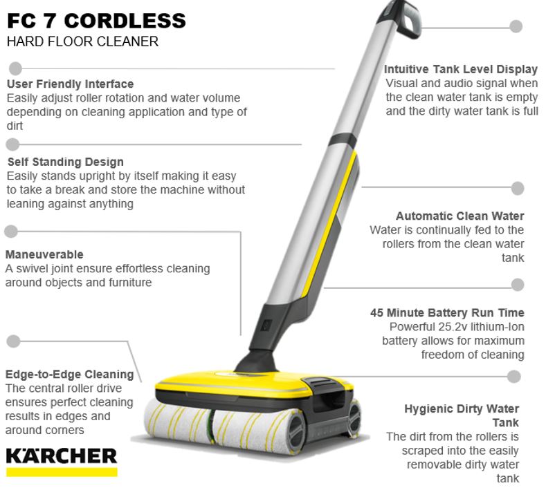 Karcher FC7 hard floor cleaner wireless review 