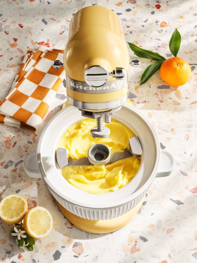 Citrus Sorbet & Vanilla Bean Gelato Cake with Italian Meringue Harvey