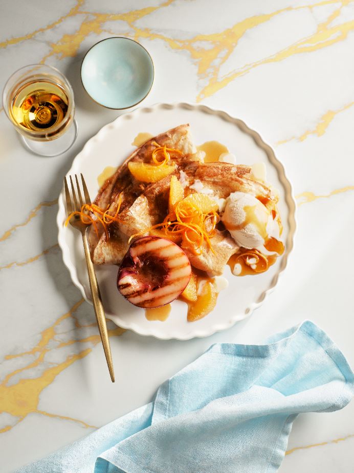 Orange Crepe Suzette with Grilled Seasonal Stone Fruit Harvey Norman