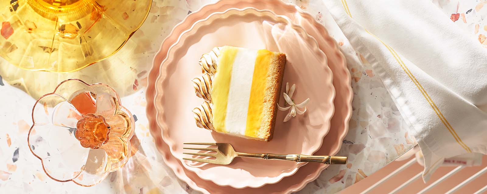 Citrus Sorbet & Vanilla Bean Gelato Cake with Italian Meringue Harvey