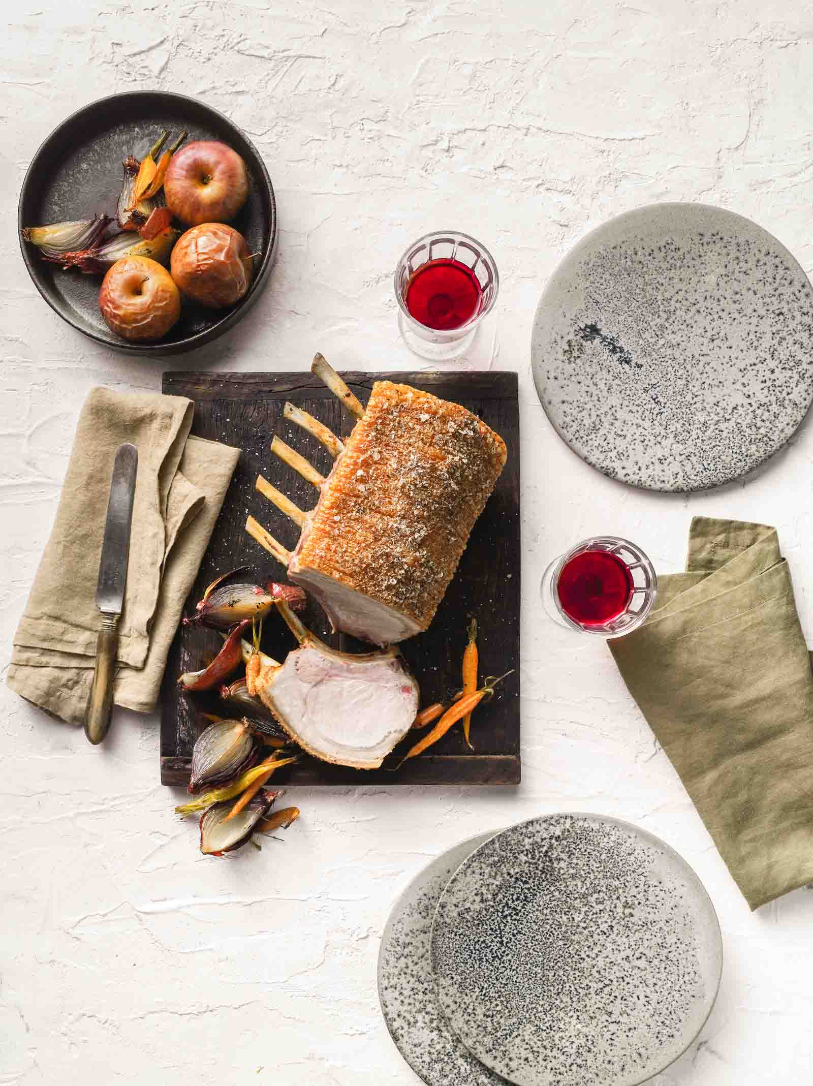 Roast Pork Rack with Apples Harvey Norman