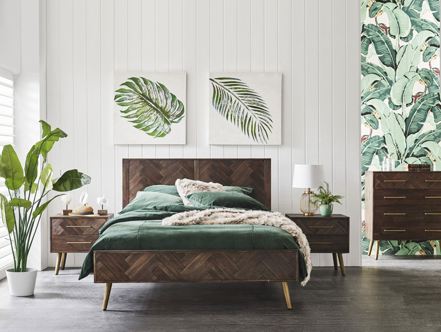 Sedona-dark-brown-parquet-timber-bed