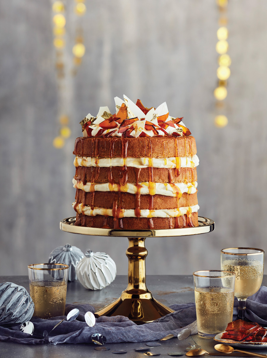 Sugar And Spice Cake With Caramel And Orange Cream