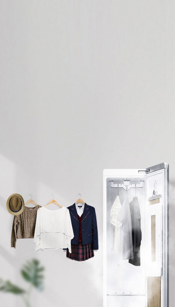 The LG Styler steaming clothes.