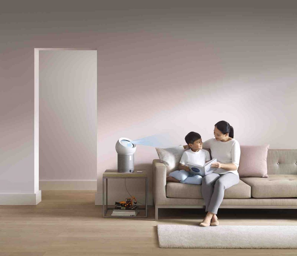 the Dyson Pure Cool Me personal purifying fan being used at home.