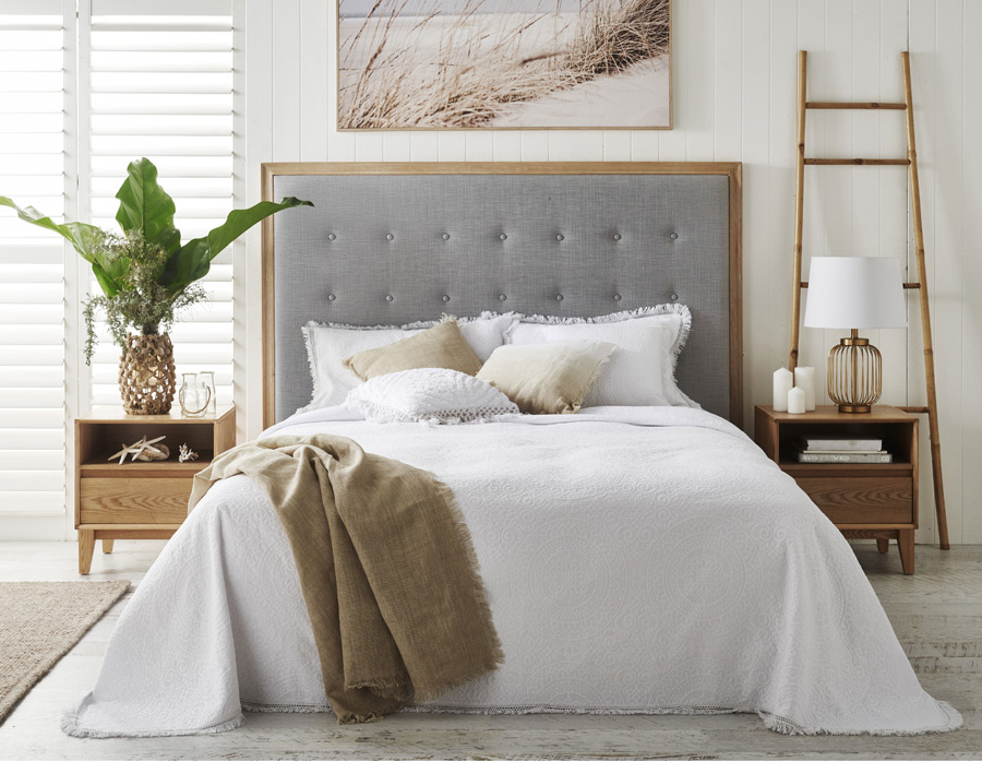Webster-tall-button-down-fabric-upholstered-bedhead-with-timber-detail
