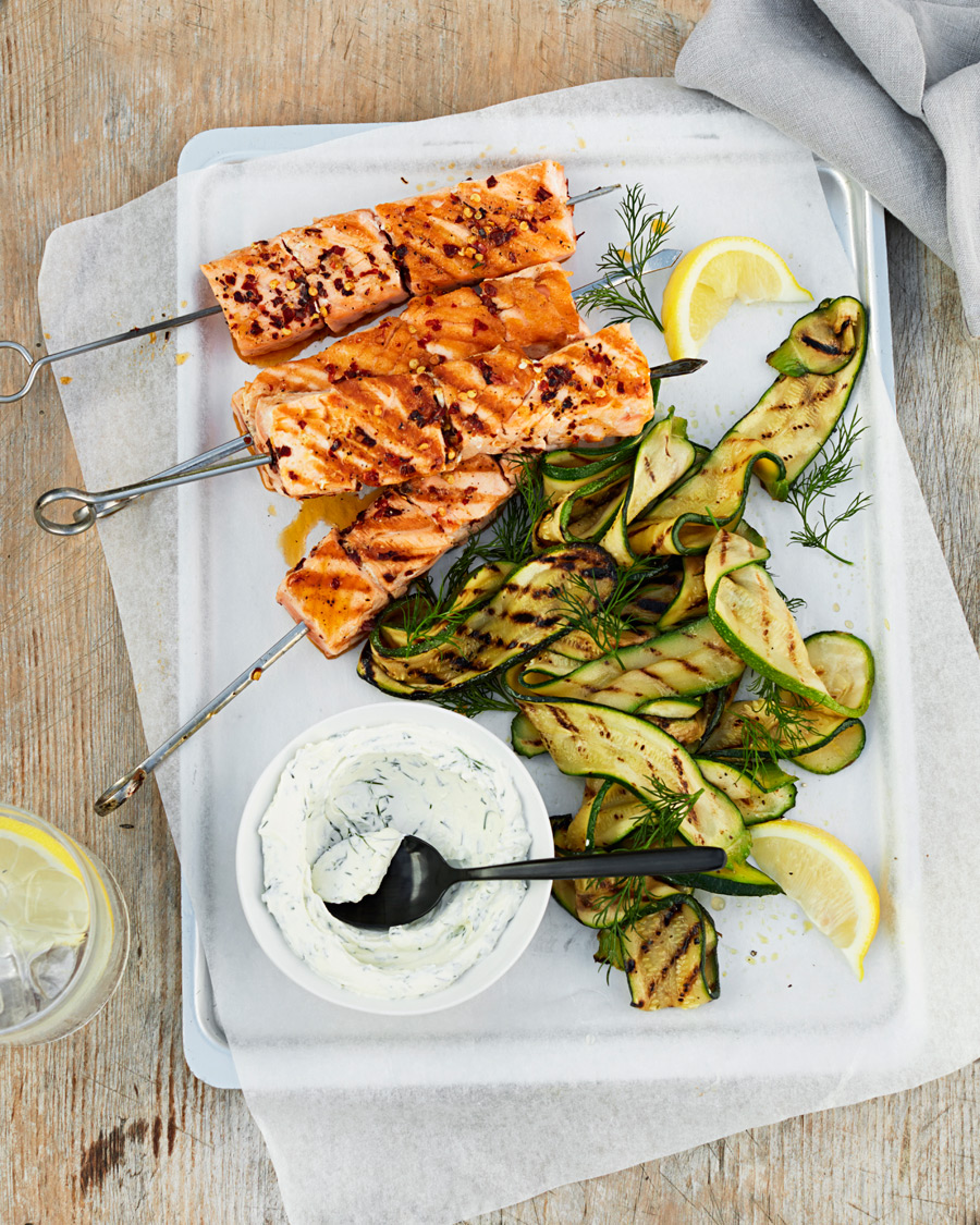 Zucchini Skewers - Zucchini Ribbon Skewers with Lemon Garlic Butter