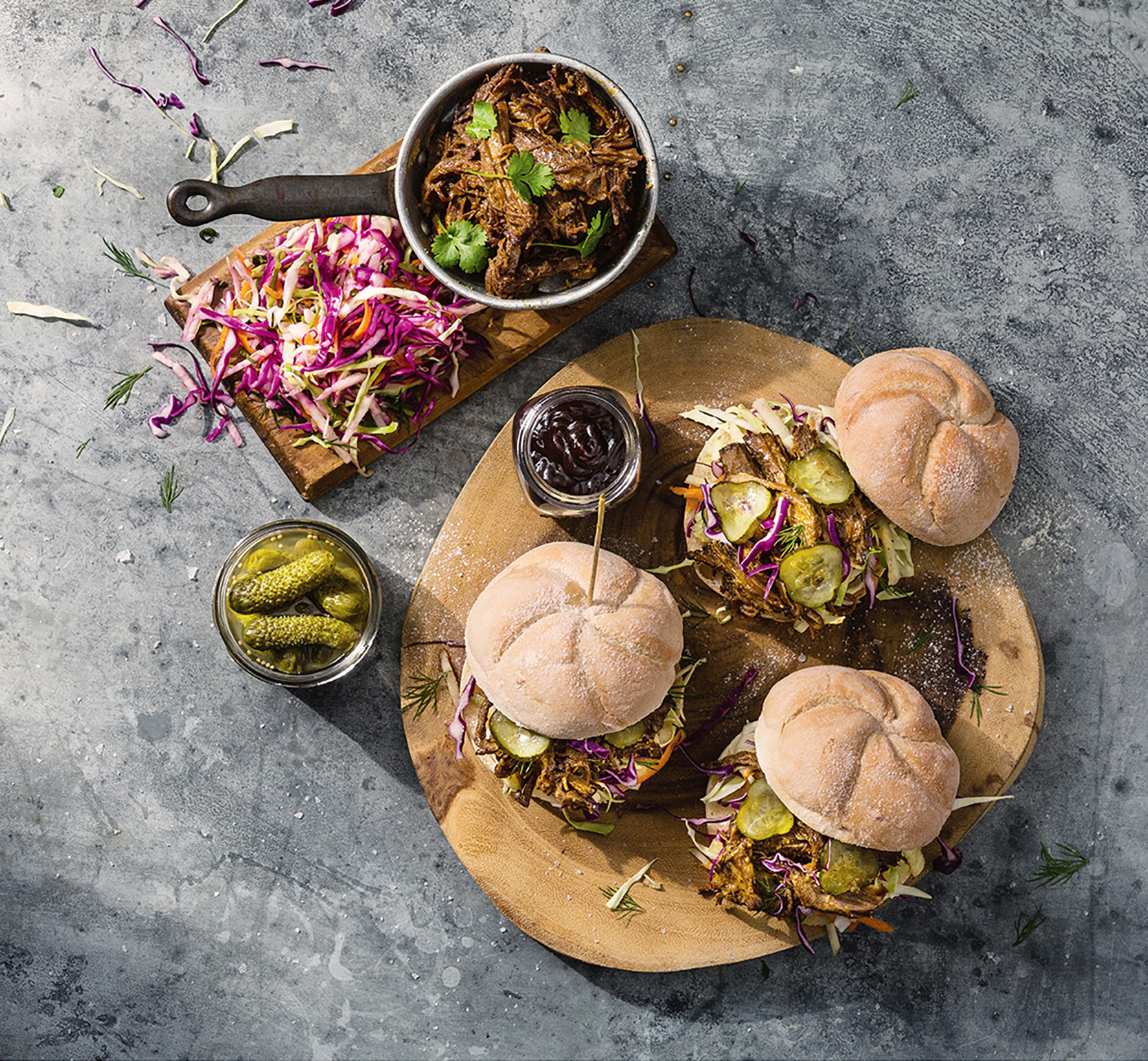 Campfire Pulled Beef Burgers With Pineapple Slaw Harvey Norman