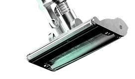 Silver vacuum cleaner brush head attachment for deep carpet and floor cleaning 
