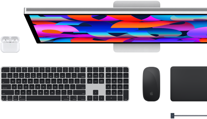 Mac accessories: AirPods, Studio Display, Magic Keyboard, Magic Mouse, Magic Trackpad, MagSafe charge cable