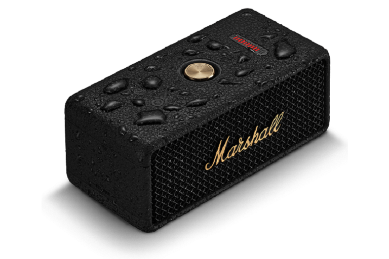 Marshall Emberton III Bluetooth Speaker - Black and Brass | Domayne