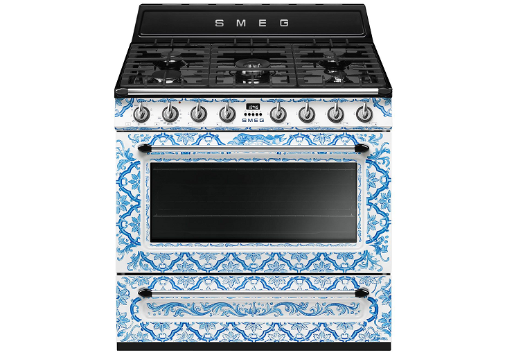 Smeg 900mm Dolce & Gabbana Dual Fuel Freestanding Cooker Majolica
