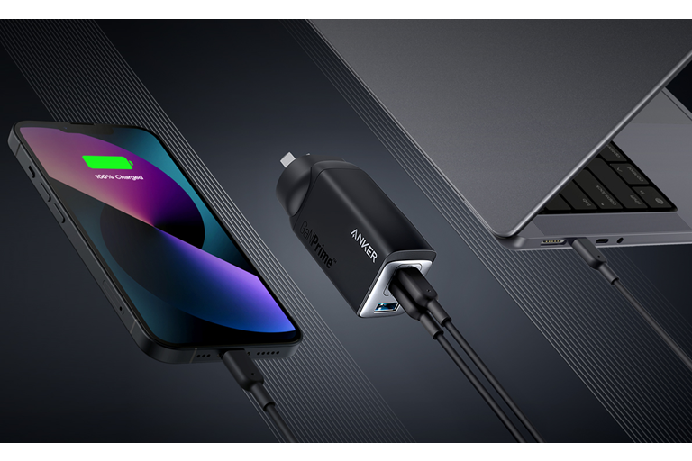 Anker GaNPrime 65W 3Port Wall Charger with USBC to USBC Cable