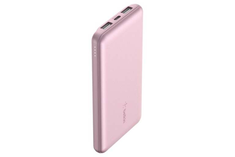 Belkin BoostCharge 3Port 10K Power Bank (Pastel Pink) + USBA to USBC