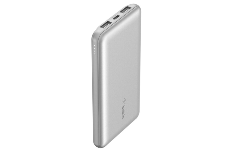 Belkin BoostCharge 3Port 10K Power Bank (Silver) + USBA to USBC