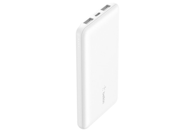 Belkin BoostCharge 3Port 10K Power Bank (White) + USBA to USBC Cable