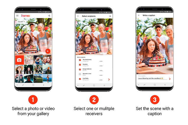Jackson Frameo 15.6inch WiFi Digital Photo Frame White with Oak