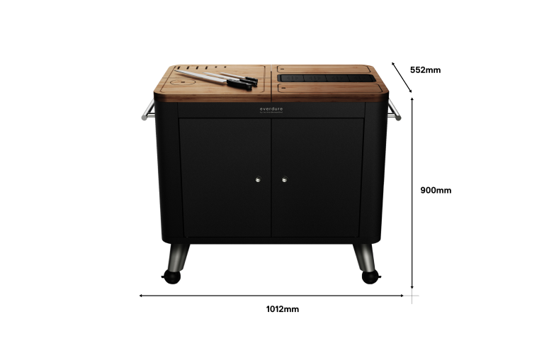 Everdure By Heston Blumenthal Mobile Preparation Kitchen - Black | Harvey Norman
