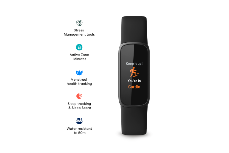 Fitbit Luxe Fitness & Wellness Tracker Black/Graphite Harvey Norman