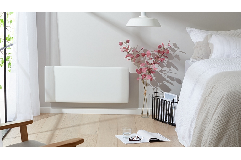 Nobo 2.4kW Compact Panel Heater with Timer & Castors White Harvey