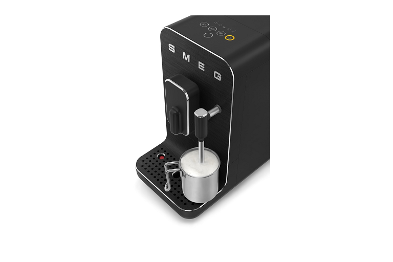 SMEG Black Semi-Automatic Coffee and Espresso Machine with Milk