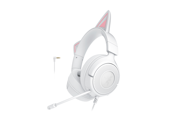 Razer Kraken Kitty V3 X Wired Headset with Kitty Ears - White