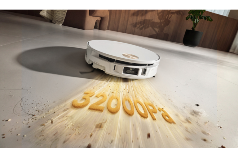  32,000Pa Suction with HydroForce Mopping 