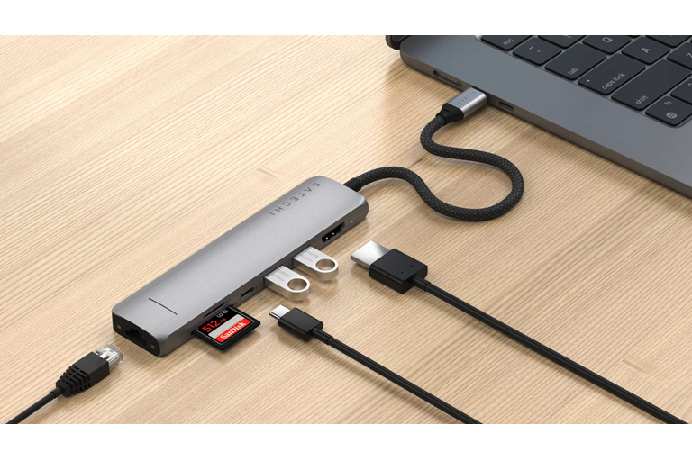 Satechi 7-in-1 USB-C Slim Multiport Adapter - Space Grey | Joyce Mayne