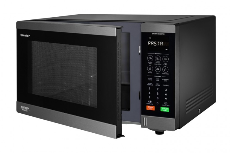 Sharp 32L Inverter Flatbed Microwave Black Stainless Harvey Norman