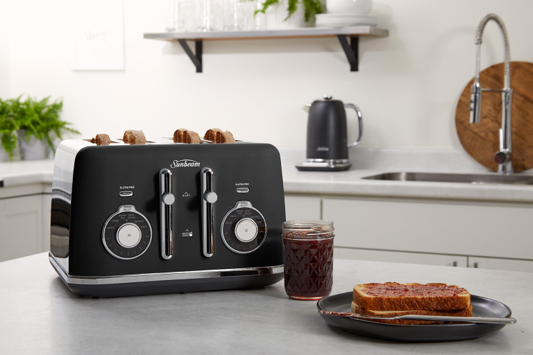 Sunbeam Alinea Select 4 Slice Bread Select Toaster Black Classic Harvey Norman