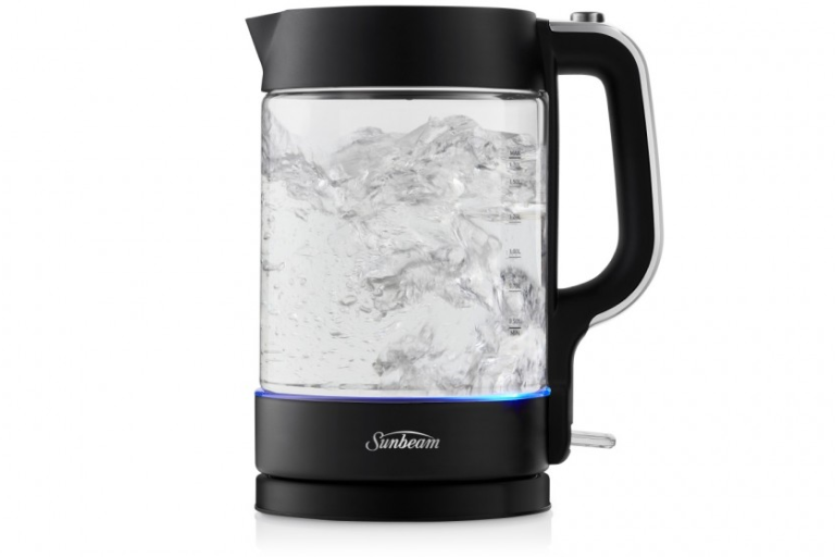 Sunbeam 1.7L Glass Kettle Black Classic Harvey Norman