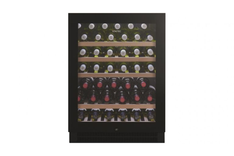 Vintec 50 Bottle Single Zone Wine Black Glass Harvey Norman