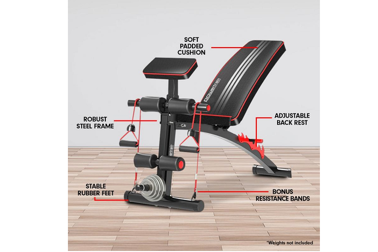 Powertrain Adjustable Gym Fitness Bench Harvey Norman