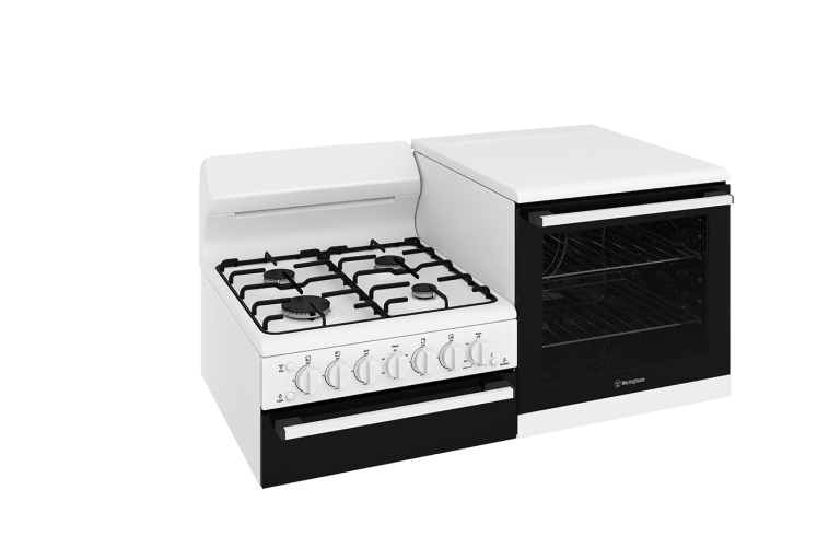 Westinghouse Elevated Gas Freestanding Cooker with Right Hand Fan Bake Oven Harvey Norman