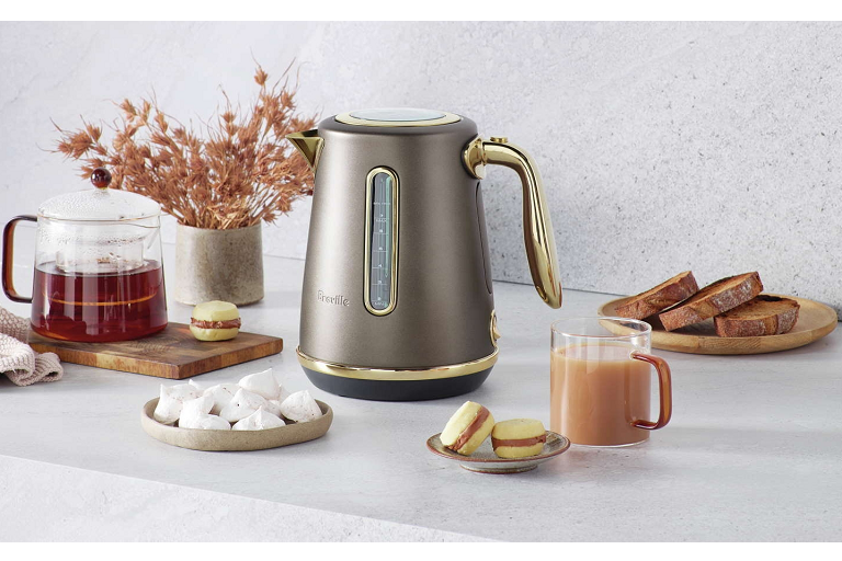 Breville Soft Top Luxe Brass 1.7L Kettle Damson Blue Harvey Norman